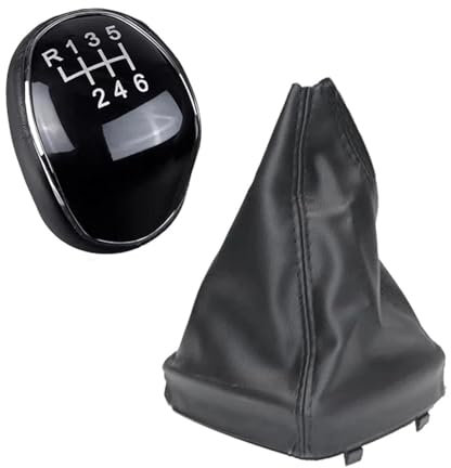JOVERI 6-Gang-Leder-Schaltknauf, Schalthebel, Gaitor-Kofferraumabdeckung, for Ford, for Mondeo, IV S-MAX C-MAX Transit, for Focus, MK3 MK4 Kuga Schaltknauf