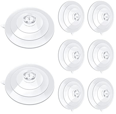 LOYKZCT Replacement Ledge Suction Cups, 8pcs 2.5inch Plastic Suction Cups Without Hooks Clear Heavy Duty Suction Cups for Window Shelf, Wreath, Sign,Bird Feeder,Windshield