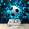 Wallpaper Wall Mural Blue Geometric Football 300x210 cm 3D Photo Wallpaper Non-Woven Wall Mural Poster, for Living Room Bedroom Corridor TV Background Wall Decor Murals