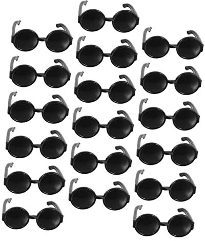 VICASKY Puppe Stilvolle Sonnenbrille 20 Schwarz Gläser Set 100 Stücke Kunststoff Puppe Brillen Requisiten