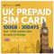 BeachSIM UK SIM-Karte 30 Tage. 100 GB Datenvolumen mit 4G/5G-Geschwindigkeit. Unbegrenzte Ortsgespräche und SMS. Enthält 12 GB Datenvolumen für Roaming in der EU. Funktioniert mit iOS und Android.