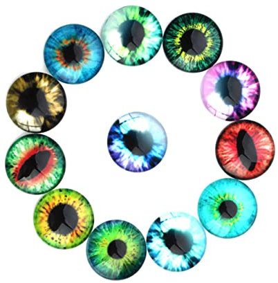 OSALADI 20 Stück DIY Schmuck Zubehör Gemstone Glass Eye Patch Glasplättchen für Schmuckgestaltung für Ohrringe Manschettenknöpfe und Handwerksprojekte