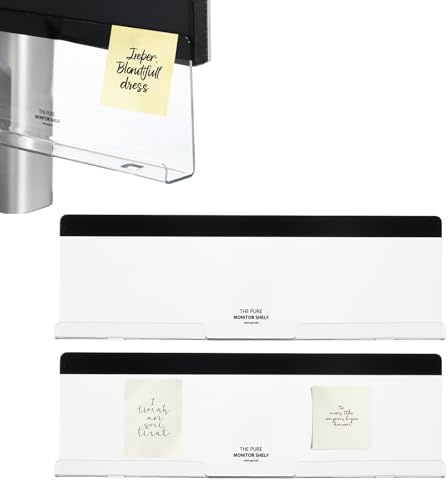 PATIKIL 2 Stück Monitorständer-Notiztafel – Selbstklebend, Rückstandslos Entfernbar & Wiederverwendbar – Zubehör für Büro- und Heim-PC（26x8cm）