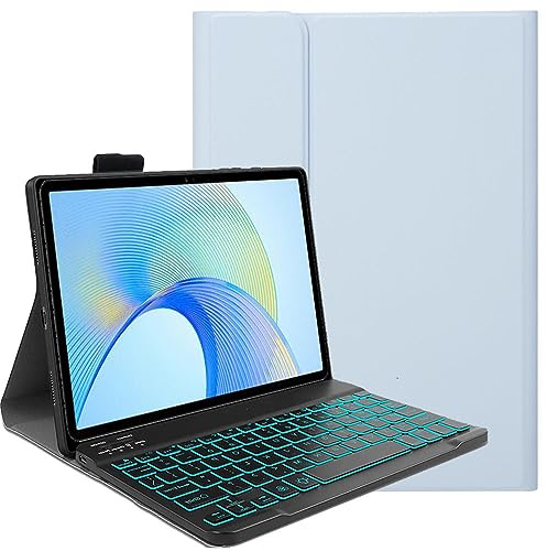 FKQLH Tastatur Hülle für Samsung Galaxy Tab Active 5/Tab Active3 8'' SM-X300/X306B/T570/T575 mit 7-Farbe Tastatur Magnetische Kabelloser Bluetooth Abnehmbare [Deutsche QWERTZ] Schutzhülle, Blau