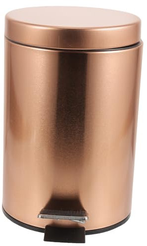 ABOOFAN Poubelle Multifonctionnelle avec Pédale et Couvercle Inoxydable Rose Doré Conteneur à Déchets Pratique pour Cuisine et Salle de Bain