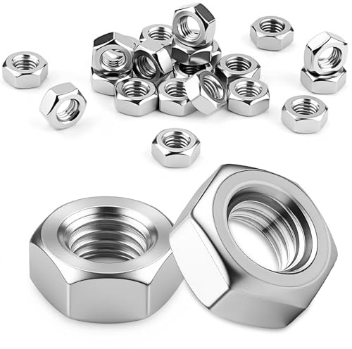 Pyroclasia M6 Muttern Sechskantmuttern Edelstahl A2 V2A DIN 934 Hex Nut 30 Stück Edelstahlmutter Sechskant Mutter Rostfrei für Schrauben Unterlegscheiben Gewindestangen im Innen und Außenbereich