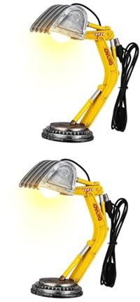 Tofficu 2 Stück Bagger Tischlampe für Kinderzimmer Minimalistische LED Nachttischlampe Dekorative Beleuchtung für Schlafzimmer Vielseitig Einsetzbar für Kleine Räume
