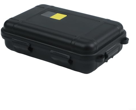 Robuste wasserdichte Box zur sicheren Aufbewahrung von Feuerzeugen, Streichhölzern und kleinen Elektronikgeräten bei Nässe (klein schwarz)
