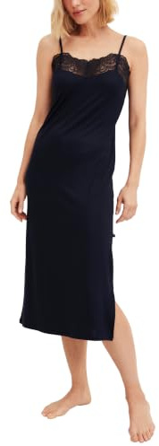 CALIDA Elegant Dreams Nachthemd Damen | mit Spaghettiträger, spitzenverzierter V-Ausschnitt, weich, L: 125cm