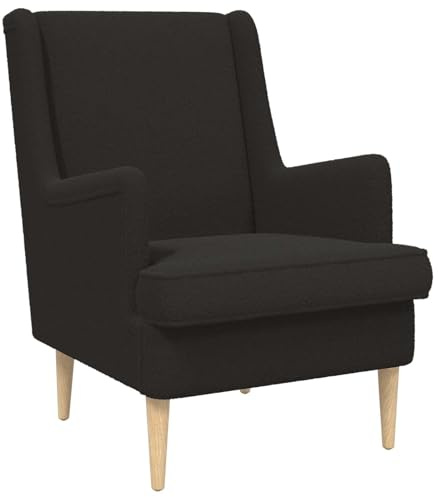 vidaXL Sessel Schwarz Bouclé, Sessel, modernes Design, Bequeme Sitzfläche, Boucle-Stoff, funktionaler Metallrahmen, stylisches Wohnzimmer