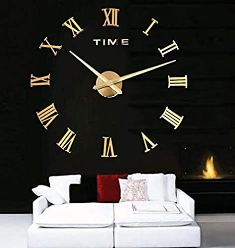 GMMH Wanduhr Gold Selbst gestaltbar Do-it-Yourself XXL 100-130 cm römische Zahl Wandtattoo