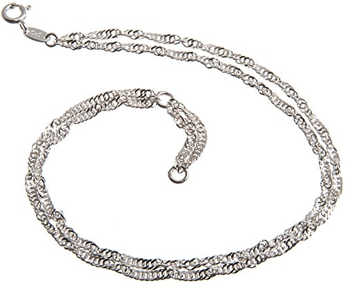 Fußkette Silber 2reihig (Singapurkette) - 2,3mm Breite, Länge 23-30cm, echt 925 Silber