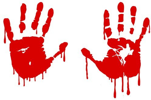 (30 x 20 cm, Vinyl, selbstklebend, Design Bloody Hand, Design Vampire Blood Hand Art Decor-Sticker/Auto-Aufkleber, Motiv The Walking Dead, inklusive zufällig Geschenk!