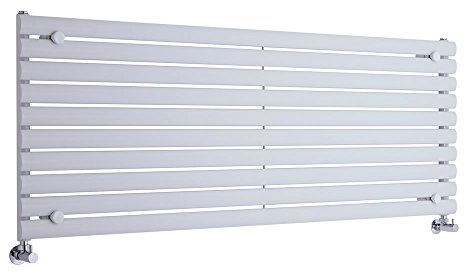 MILANO White Horizontal Single Oval Panel Radiator 590 x 1600mm