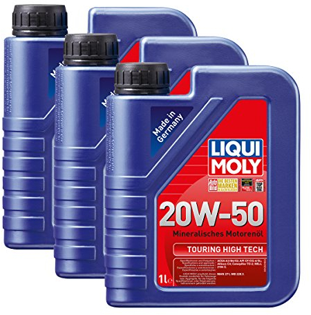 3x LIQUI MOLY 1250 Touring High Tech 20W-50 Motoröl 1L