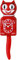 Kit Cat Klock Limited Edition Lady (Scarlet Red), Rot/Ausflug, einfarbig (Getaway Solids), Modern