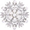 EVER FAITH Damen Kristall Cream kuenstliche Perle Winter Schneeflocke Blume Brosche Klar Silber-Ton