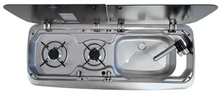 Clearcut -Smev 9222 Right-Hand Sink with Hob - Micro-Switch Tap - Waste Outlet - Hose and Standard Regulator