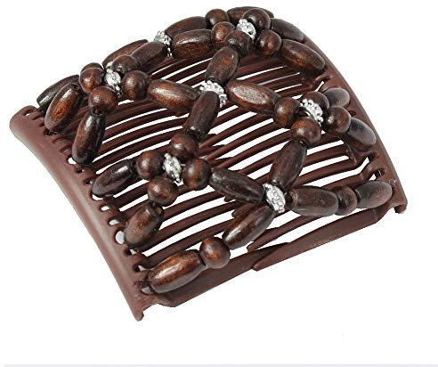 JUSTFOX - Trend African Hairclip Haarklammer Haarspange Hair Clips Haarkamm Braun