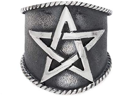 Windalf Großer Pentagramm Silber Ring ARCON 23 mm Gothic Statementring Alchemisten Silberring Schutzring 925 Sterlingsilber