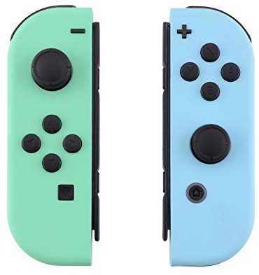 eXtremeRate Switch Joycon Coque avec Bouton,Cover Accessoires pour Nintendo Switch OLED Joycon-Menthe Vert et Bleu Céleste