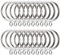 AHUNTTER 50 Pack 38mm Silver Metal Curtain Pole Rings - Smooth Glider Curtain Rail Hanging Rings fit Rods up to 35mm Diameter