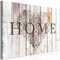 decomonkey Bilder Home 90x60 cm 1 Teilig Leinwandbilder Bild auf Leinwand Vlies Wandbild Kunstdruck Wanddeko Wand Wohnzimmer Wanddekoration Deko Herz Holz Ornament