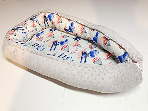 Multifunktionale Kuschelnest Babynest Kokon für Babys und Säuglinge, Nestchen, Reisebett, 100% Baumwolle, antiallergisch