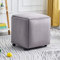 WLWLEO 5-in-1 Multifunktions Cube Hocker Ottoman Fußbank Mobile Hocker mit 4 Rollen Polsterkosmetiktisch Hocker Sofas Hocker Schuh Ändern Hocker,Grau