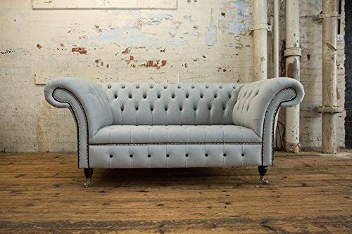 jvmoebel Chesterfield Ledersofa Couch Polster Designer 2 Sitzer Sofas Couchen Neu Textil