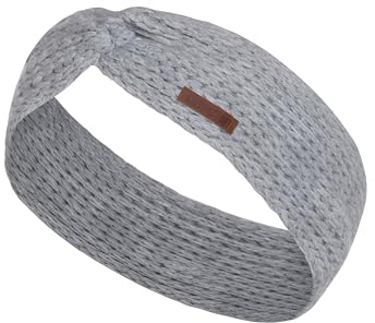 Knit Factory - Joy Stirnband - Gestricktes Damen Haarband - Ohrenwärmer mit Wolle - Hochwertige Qualität - Grau