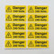 Pack of 10 - Danger 240 volts electrical safety signs - Size 55mm x 20mm - Self adhesive vinyl stickers - Informs people of electrical hazards