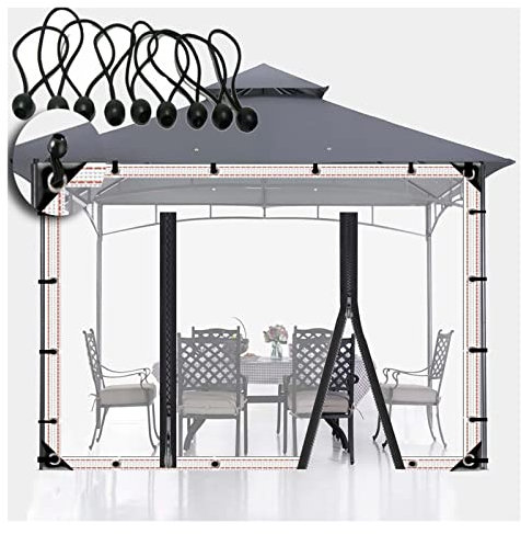 WYYZH Transparent Pergola Side Panels Gazebo Curtains Waterproof Clear Waterproof Tarp Soft Glass Foldable for Outdoor Camping Gardening (Color : A, Size : 1.9x2.2m/6.23x7.22ft)