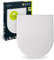 aquaSu® WC-Sitz Reva für Duravit Toiletten | Toilettensitz mit Absenkautomatik | Duroplast | Take-Off & Top-Fix | Überlappende D-Form | Edelstahlscharnier | Made in EU | Weiß | 40754 0