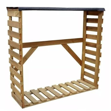 PLANTAWA Abri de jardin d'extérieur en bois, grand meuble pour bois, armoire cheminée, abri de jardin 154 x 164 x 50 cm