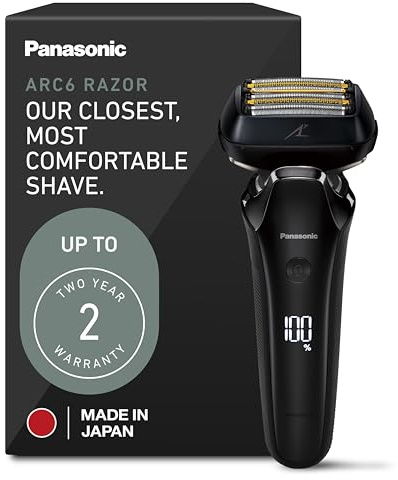 Panasonic ARC6 Electric Razor for Men Face, Wet & Dry Shavers for Men with Foil Shaver, Pop-up Trimmer, Ultra-Fast 6-Blade, Smart Shave Sensor, 22D Flexible Pivoting Head - ES-LS8A-K (Black)