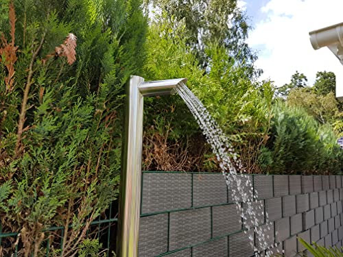 IE-Burmester - Doccia da piscina di design - Doccia solare - Doccia da giardino - Doccia esterna in acciaio inox V2A