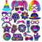 Fotobox Requisiten Neon Party Fotobox Accessoires Foto Booth Props mit Stick für Geburtstag, Karneval, Hochzeit,Weihnachtsparty, Disco Party Zubehör Deko Gadgets (Neon)