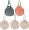ilauke String Bag | Pack of 5 | Reusable Shopping Cotton Net Bag for Vegetables and Fruit | Versatile, Breathable Grocery Bag | Beige, Orange, Dark Green