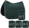 Eskadron Set Schabracke Glossy Wave mit doppel Kordel racinggreen & Bandagen, Größe:Dressur (DL)