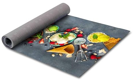 HomeLife PVC Küchenläufer waschbar & rutschfest | 52 × 180 cm | PVC Teppich Läufer für Küche, Flur & Bad | Polyester Teppich für Eingangsbereich Innen & Außenbereich | DesignEistafel