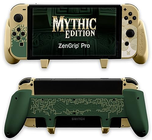Satisfye – ZenGrip Pro Gen 3 OLED, EIN Schaltergriff kompatibel mit Nintendo Switch – Komfortabler & ergonomischer Griff, Joy Con & Switch Control. #1 Switch-Zubehör für Gamer (Gold)