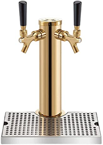 YJSG Stainless Steel Beer Tower,Kegerator Tower,Beer Tower,Double Tap Draft Beer Kegerator Tower,Stainless Steel Double Faucet Draft Beer Tower for Home Brewing
