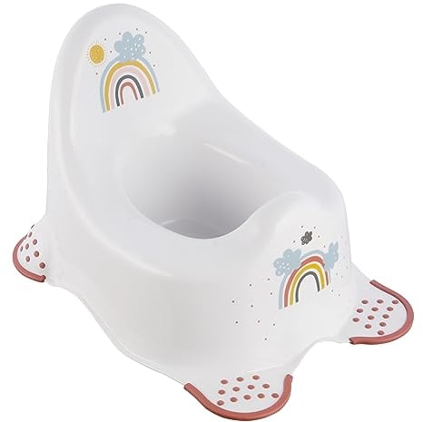 Keeeper Rainbow Pot pour Bébé, de 18 Mois à 3 Ans Environ, Anti-Dérapant, Adam, Blanc