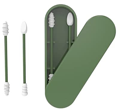 CalmGeek Silikon Wattestäbchen Stick Wiederverwendbare tragbare und reinigbare Ohr Q-Tip Grobe Reibung Wattestäbchen für Ohrreinigung Make-up 2 Stück
