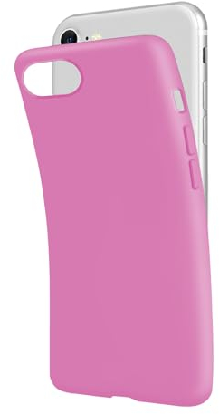 SBS Cover per iPhone SE 2022/SE 2020/8/7 Rosa Pantone 673 C, Custodia Morbida e Flessibile Antigraffio, Cover Sottile e Comoda da Tenere in Tasca, Custodia Compatibile con Ricarica Wireless