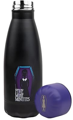 Cinereplicas Mercredi - Gourde Mercredi dans Son Cercueil 500ml Acier Inoxidable - Licence officelle