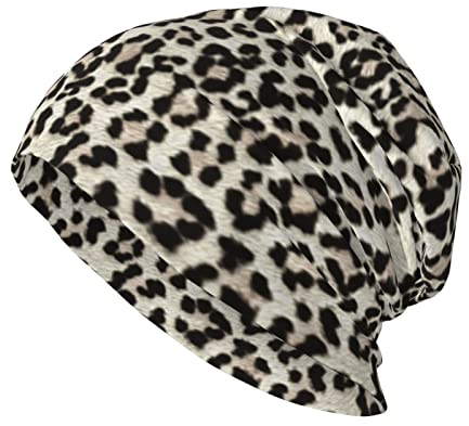 Grati Leopard Unisex Herren Damen Beanie Mütze Warme Outdoor Mütze Skullies Beanies Chemo Hut Schwarz, Schwarz , One size