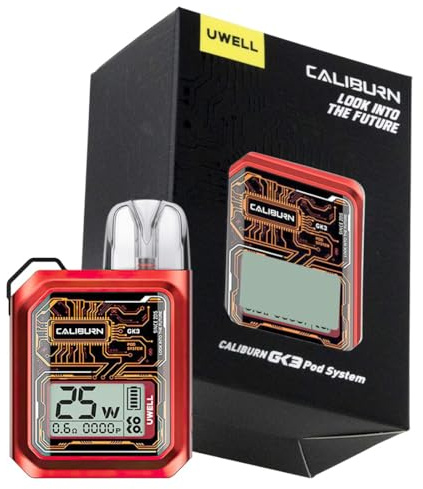 Uwell Caliburn GK3 E-Cigarette Vape Kit, 2ml 900mAh 25W E Zigarette Kit No Nicotine, No Liquid (Rot)