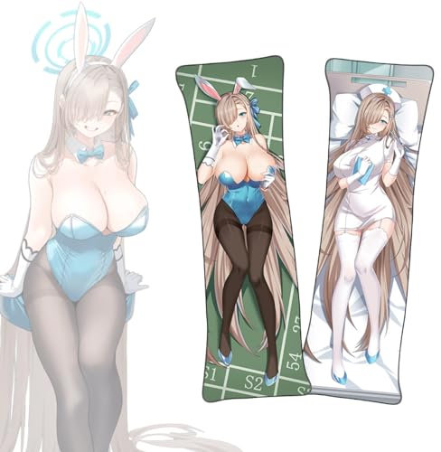 FDSAD Anime Kissenbezüge Blue Archive Asuna Ichinose Anime Dakimakura Kurzer Plüschstoff Lebensgroßer Körper Kissenbezug